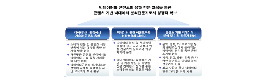 빅데이터와 콘텐츠의 융합 전문 교육을 통한 콘텐츠 기반 빅데이터 분석전문가로서 경쟁력 확보 관련 이미지